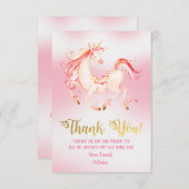 美しい一角獣感謝のノート 招待状 (正面/裏面)