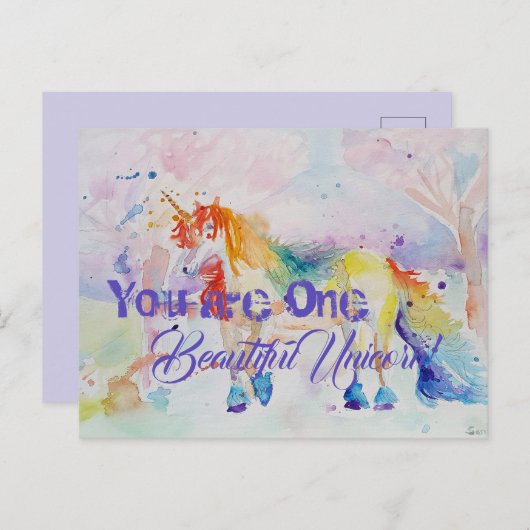 美しい一角獣！はがきカードガールズ ポストカード (正面/裏面)