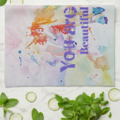 美しい一角獣！ティータオル キッチンタオル (折り畳み)