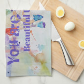 美しい一角獣！ティータオル キッチンタオル (四つ折り)