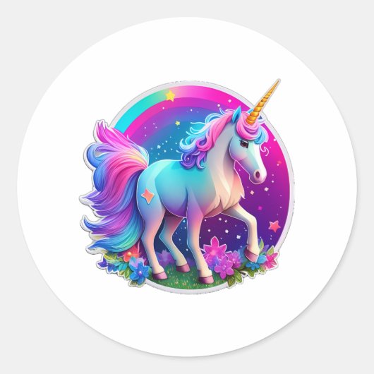 美しい一角獣 ラウンドシール (正面)