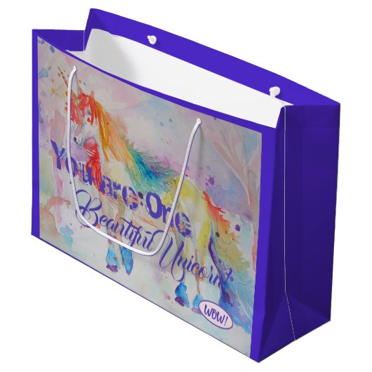 美しい一角獣！誕生日抱き枕 ラージペーパーバッグ (正面アングル)