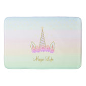 美しい一角花と星 バスマット (正面)