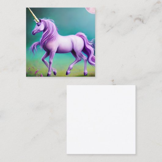 美しい一角馬グラフィック スクエア名刺 (正面/裏面)