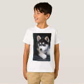 美しい一青アイシベリアハスキー2 Tシャツ (正面フル)