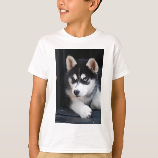 美しい一青アイシベリアハスキー2 Tシャツ (正面)