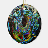 美しい万華鏡のように千変万化するパターンの休日のクリスマスのオーナメント セラミックオーナメント (左)