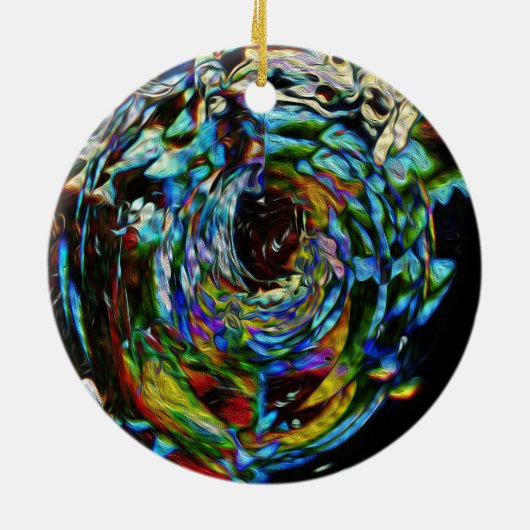 美しい万華鏡のように千変万化するパターンの休日のクリスマスのオーナメント セラミックオーナメント (裏面)