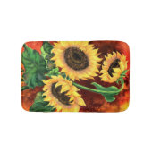 美しい三つのひまわり – ミグ絵画ンドアート バスマット (正面)