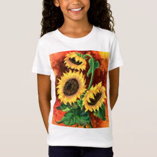 美しい三つのひまわり – ミグ絵画ンドアート Tシャツ