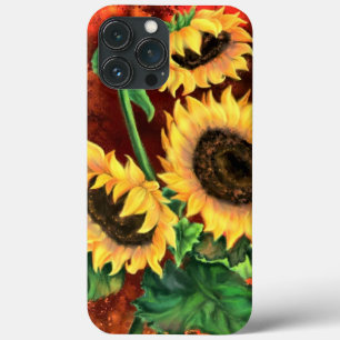 美しい三つのひまわり – 絵画アート iPhone 13 PRO MAXケース