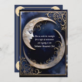 美しい三日月ハローウィンパーティ 招待状 (正面/裏面)