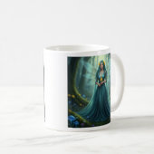 美しい三月のアクアマリン妖精 コーヒーマグカップ (正面右)