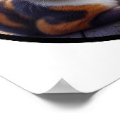 美しい三毛猫の円形3D画像 ポスター (角)