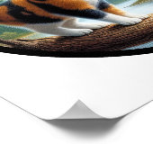 美しい三毛猫の円形3D画像 ポスター (角)