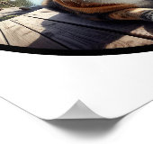 美しい三毛猫の円形3D画像 ポスター (角)