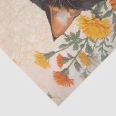 美しい三色猫　マリーゴールドの花とともに 薄葉紙 (詳細)