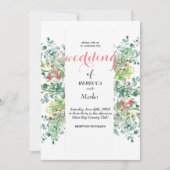 美しい上品なユーカリの葉の招待状 招待状 (正面)