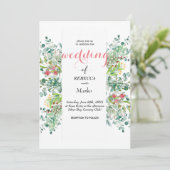 美しい上品なユーカリの葉の招待状 招待状 (スタンド正面)