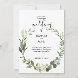 美しい上品なユーカリの葉の招待状 招待状