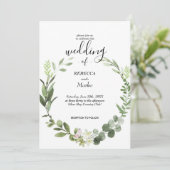 美しい上品なユーカリの葉の招待状 招待状 (スタンド正面)