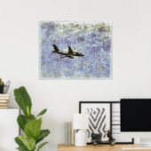 美しい上…空をジェット機で… ポスター (ホームオフィス)