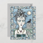 美しい不気味なフランケネラの怪物、墓、猫 ポストカード (正面/裏面)