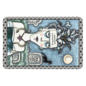 美しい不気味なフランケネラの怪物、墓、猫 マグネット (横)