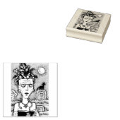 美しい不気味なフランケネラの怪物、墓、猫 ラバースタンプ (押印)