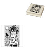 美しい不気味なフランケネラの怪物、墓、猫 ラバースタンプ (押印)