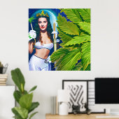 美しい世界の宇宙雑草の女神 ポスター (ホームオフィス)