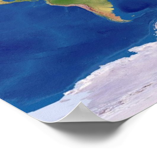 美しい世界レリーフ、 浮き彫り地図のポスター ポスター (角)