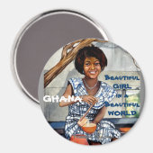 美しい世界磁石の中のガーナの美しい少女 マグネット (正面/裏面)