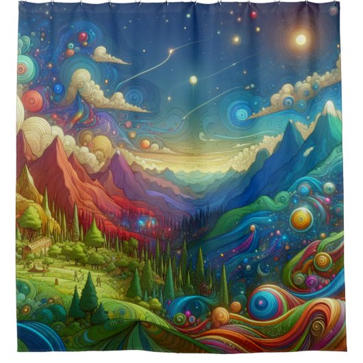 美しい世界 シャワーカーテン (正面)