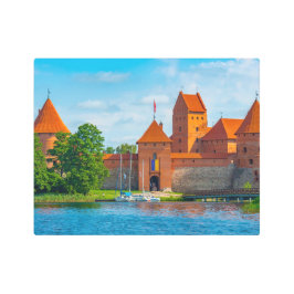 美しい中世の城オンブルーレイク メタルプリント