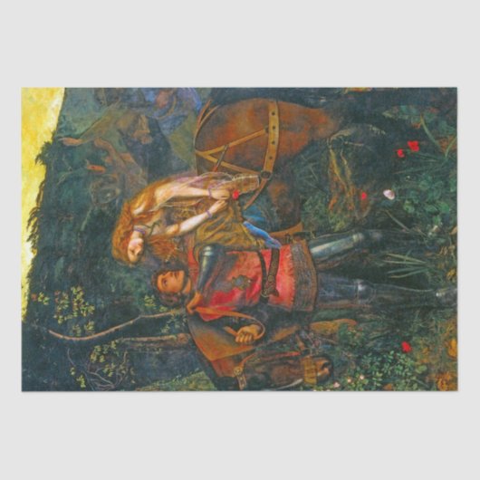 美しい中世カップルの&Horse場面4 Decoupage 薄葉紙 (正面)