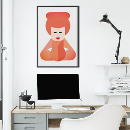 美しい中国のガールアート キャンバスプリント