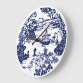 美しい中国のパゴダの風景 ラージ壁時計 (傾斜)