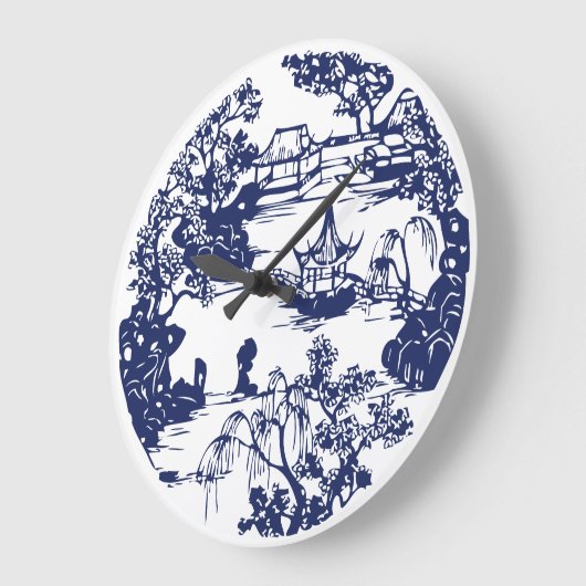 美しい中国のパゴダの風景 ラージ壁時計 (傾斜)