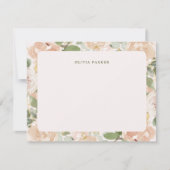 美しい中性フローラと赤面ピンク ノートカード (正面)