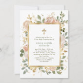 美しい中立花模様 | 写真の最初のコミュニティ 招待状 (正面)