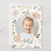 美しい中立花模様 | 写真の最初のコミュニティ 招待状 (裏面)