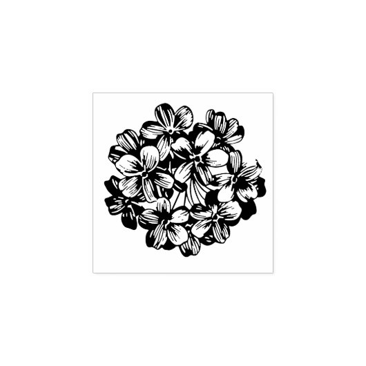 美しい丸いあじさい花の植物園 ラバースタンプ (インプリント)