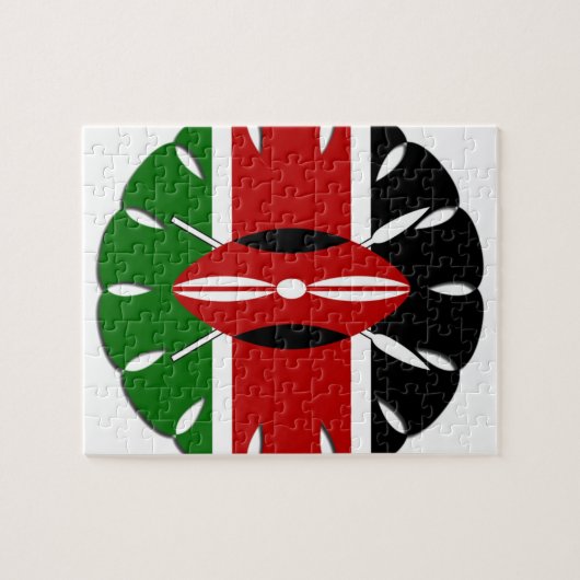 美しい丸ケニアのモチーフ:国のシンボル ジグソーパズル (横)