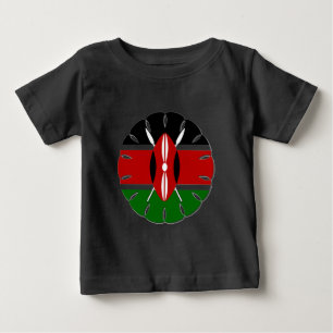 美しい丸ケニアのモチーフ:国のシンボル ベビーTシャツ