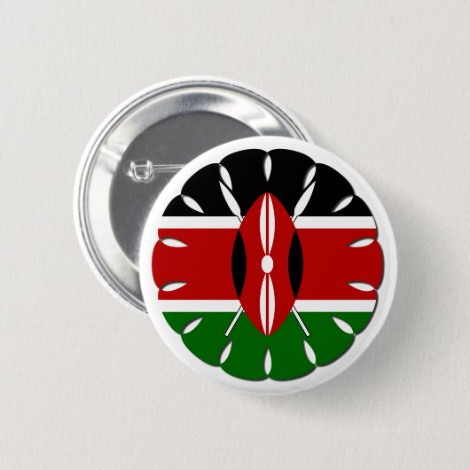 美しい丸ケニアのモチーフ:国のシンボル 缶バッジ (正面&裏面)
