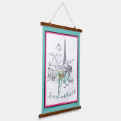 美しい乗フランスのり物 吊り下げ型タペストリー (傾斜あり)