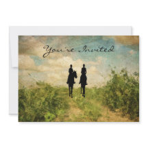 美しい乗馬カップル結婚馬