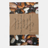 美しい乾燥した豆、家庭用料理レシピ キッチンタオル (縦)