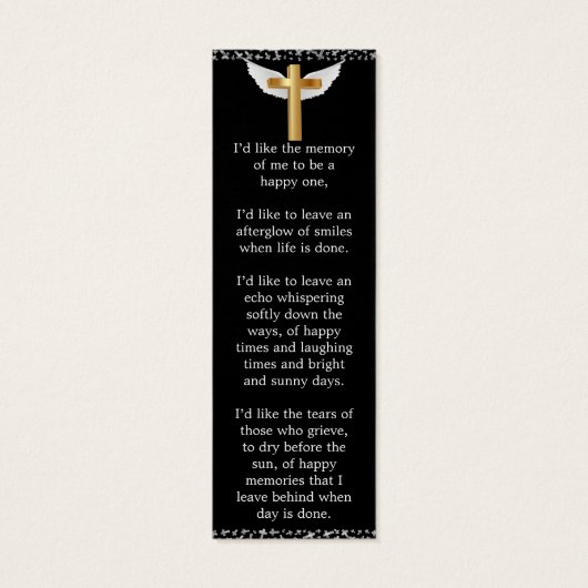 美しい予算記念葬式ブックマーク (裏面)
